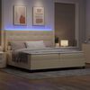 vidaXL Letto a Sorgente LED con materasso Crema 200 x 200 cm Tessuto