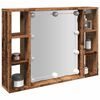 vidaXL Mobile a Specchio LED Legno Antico 76x15x55 cm Multistrato