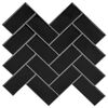 vidaXL Piastrella a Spina di Pesce 10 pz Nero 30 x 30 cm