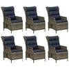 vidaXL Set da Pranzo da Giardino 7 pz Marrone in Polyrattan