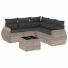 vidaXL Set Divano da Giardino 6pz con Cuscini Grigio Chiaro Polyrattan