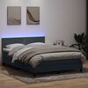 vidaXL Letto a Molle con Materasso e LED Grigio Scuro 160x220 cm Velluto