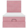 vidaXL Struttura Letto Pouf con Materassi Rosa 90x200 cm in Velluto