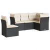 vidaXL Set Divani da Giardino 5 pz con Cuscini in Polyrattan Nero