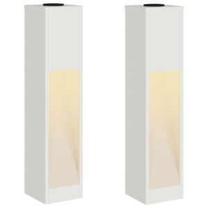 vidaXL Lucina LED Solare da Percorso 2 pz Bianco caldo 18 x 18 x 80 cm