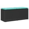 vidaXL Panca da Giardino con Cuscino Nera 110x40x44 cm in Polyrattan