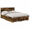 vidaXL Struttura del letto con cassetto Rovere fum&eacute; 140 x 190 cm