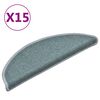 vidaXL Tappetini per scale 15 pz 56x17x3 cm Blu mare semicircolari