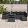 vidaXL Set Divano da Giardino con cuscino 7 pcs Nero Poly Rattan