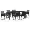 vidaXL Set da Pranzo per Giardino 7 pz Nero