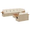vidaXL Set Divano da Giardino 9 pz con Cuscini Beige in Polyrattan