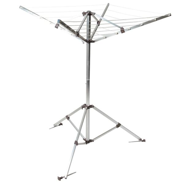 Bo-Camp Stendibiancheria con Base Alluminio Grigio 15 m 6415182