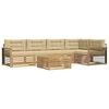 vidaXL Set di divani da esterno 6 pcs Bianco e Beige Poliestere