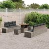 vidaXL Set Divano da Giardino con cuscino 10 pcs Grigio Poly Rattan