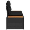 vidaXL Divano da giardino Nero 184 x 62 x 85cm polyrattan
