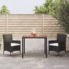 vidaXL Set da Pranzo da Giardino 3 pz con Cuscini Nero in Polyrattan