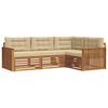 vidaXL Set di divani da esterno 4 pz Naturale e Beige