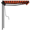 vidaXL Tenda da Sole Retrattile Automatica 3x2,5 m Arancio Marrone