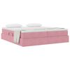 vidaXL Letto con contenitore e materasso Rosa 200 x 200 cm Velluto