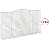 vidaXL Cesti Gabbioni ad Arco 15 pz 400x50x220/240 cm Ferro Zincato