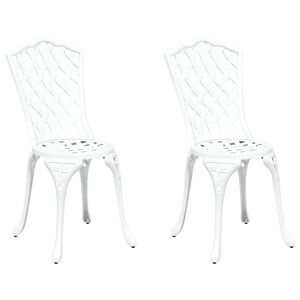 vidaXL Sedia da Giardino 2 pcs Bianco 39 x 40 x 87cm Alluminio