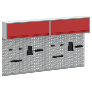 vidaXL Set di armadi per attrezzi con lo scaffale 6 pz Rosso