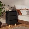 vidaXL Comodino con Gambe in Legno Massello Nero 40x35x69 cm