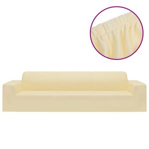 vidaXL Fodera Elasticizzata Divano 4 Posti in Jersey Poliestere Crema