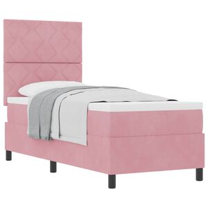 vidaXL Letto a molle con materasso Rosa 80 x 200 cm Tessuto