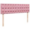vidaXL Struttura Letto Pouf con Materassi Rosa 160x200 cm Velluto