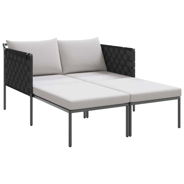 vidaXL Lettino da Sole 2-persona Antracite 115 x 153 x 69.5cm Acciaio