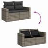 vidaXL Set Divano da Giardino con cuscino 18 pcs Grigio polyrattan