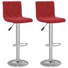 vidaXL Sgabelli da Bar 2 pz Rosso Vino in Velluto