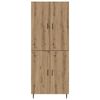 vidaXL Credenza 2 pcs Rovere artigianale Legno Stratificato e Vetro