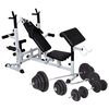 vidaXL Panca Multifunzione con Bilanciere e Set di Manubri 120 kg