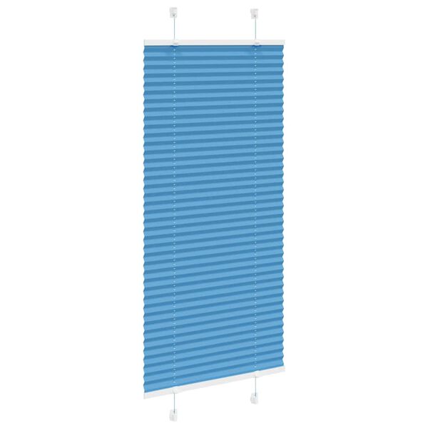 vidaXL Tenda Plissettata Blu 60x100 cm Larghezza Tessuto 59,4 cm