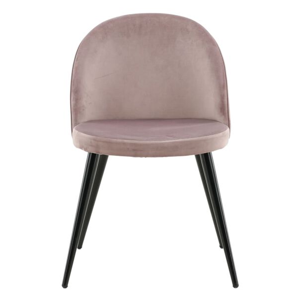 Venture Home Sedie da Pranzo 2 pz Velvet Velluto Nero e Rosa Polvere