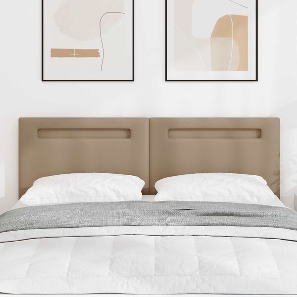 vidaXL Testiera LED Cappuccino 144 cm Pelle Sintetica