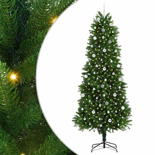 vidaXL Albero di Natale con 300 LED con supporto Verde 240 cm PE