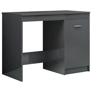 vidaXL Scrivania Grigio Lucido 100x50x76 cm in Legno Multistrato