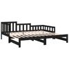 vidaXL Dormeuse Estraibile Nera 2x(90x190) cm Legno Massello di Pino