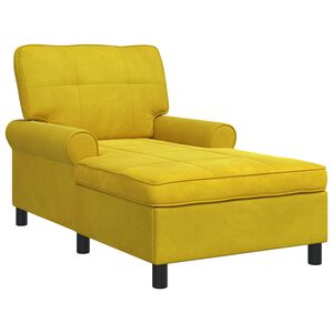 vidaXL Chaise Lounge con cuscino Giallo 91 x 157 x 91 cm Velluto