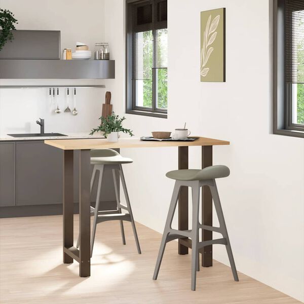 vidaXL Gambe per tavolo da bar in acciaio naturale 2 pz 60x(100-101) cm in acciaio