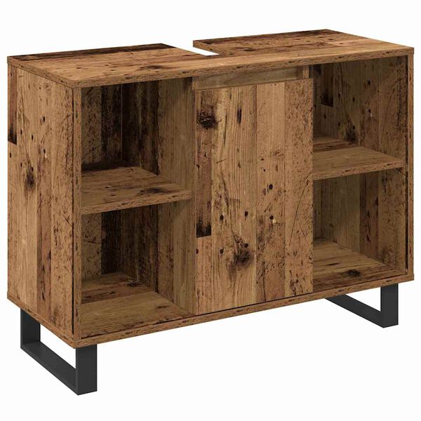 vidaXL Set di mobili per il bagno 3 pcs Marrone Legno multistrato