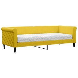 vidaXL Divano Letto con Materasso Giallo 80x200 cm in Velluto