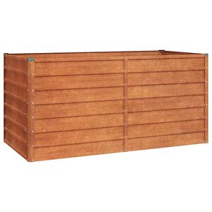 vidaXL Letto Rialzato da Giardino Ruggine 160x80x77 cm Acciaio Corten