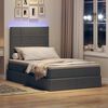 vidaXL Letto con contenitore e LED con led Grigio scuro 120 x 190 cm