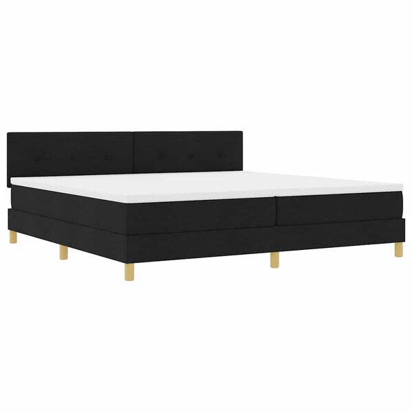 vidaXL Letto a Sorgente LED con materasso Nero 200 x 200 cm Tessuto