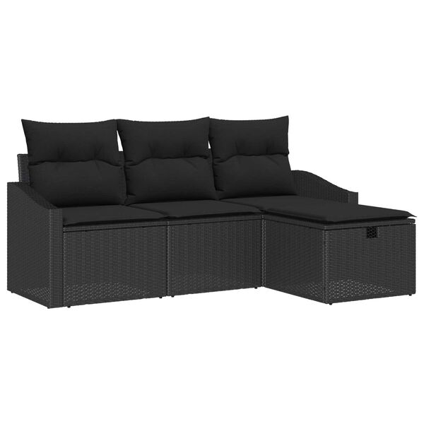 vidaXL Set di divani con cuscino 4 pcs polyrattan