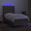 vidaXL Letto a Molle con Materasso e LED Tortora 80x200 cm in Tessuto